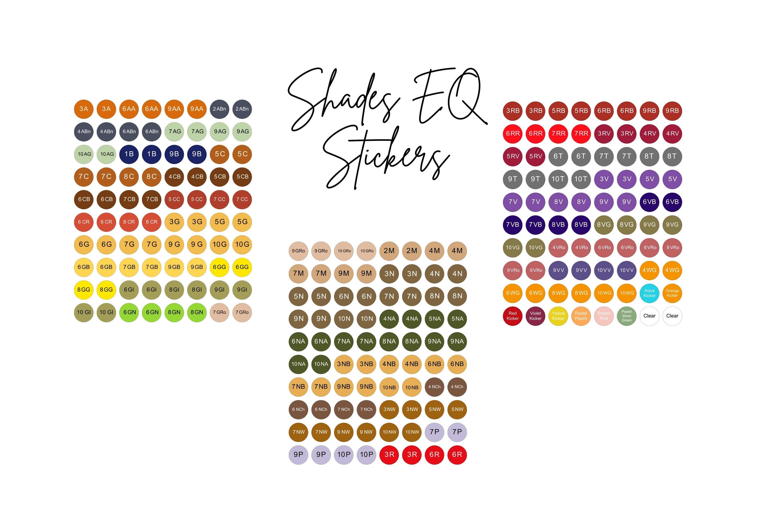 Redken Shades EQ Color Coded Stickers for Tops of Bottles. SEQ Labels ...