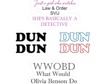 Law & Order Inspired Stickers | Dun Dun Sound Effect Sticker | True Crime Vinyl Stickers