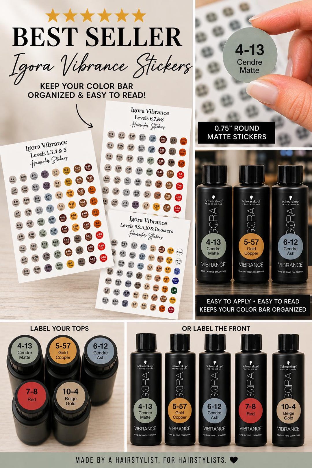 Igora Vibrance Hair Color Stickers, Schwarzkopf Hair Color Labels