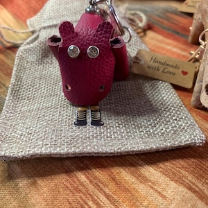 Hippopotamus - Key ring, Key chain, animal shaped with lobster clasp