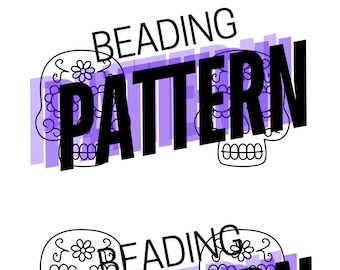 Day of The Dead Skull Beading Pattern | Flat Stitch Template (PDF)