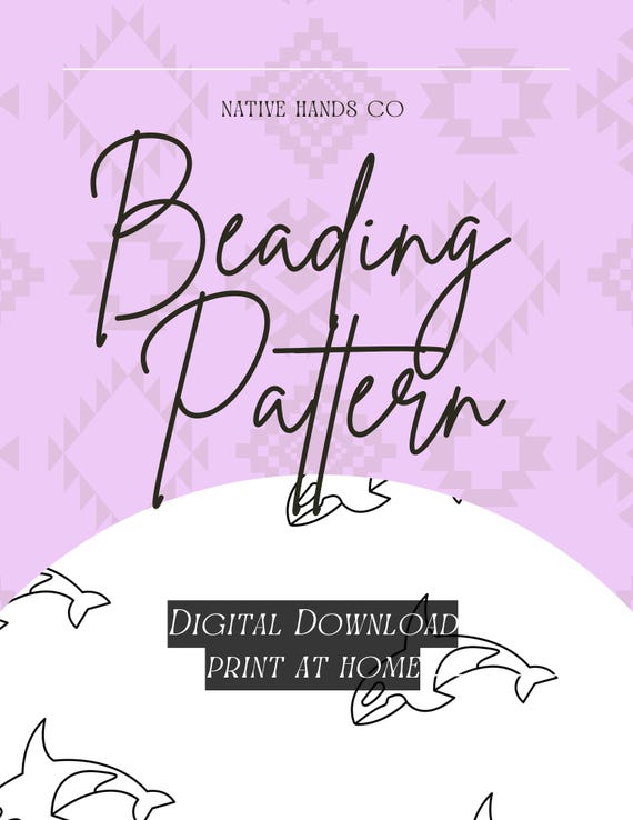 Native Beadwork Orca Template, 2 Sizes (PDF Pattern)