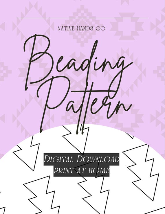 Native beadwork printable Tri ARROWS template 3 SIZES pdf beading pattern print at home