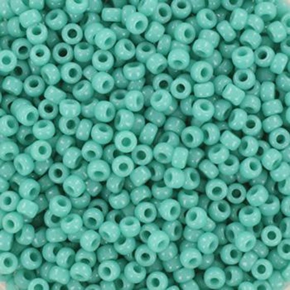 Miyuki 11/0 Seed Beads, Opaque Turquoise Green, Spruce Green