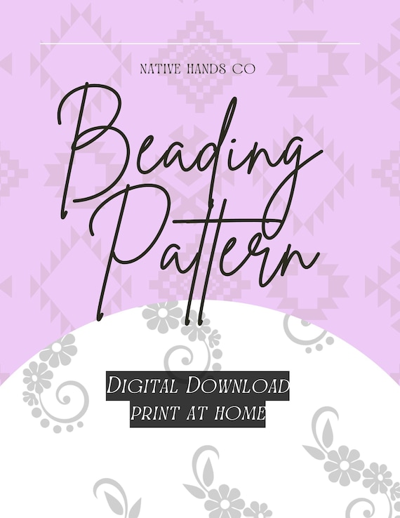 3 sizes Native Beadwork Printable Floral Vine Template PDF Beading Pattern Print At Home