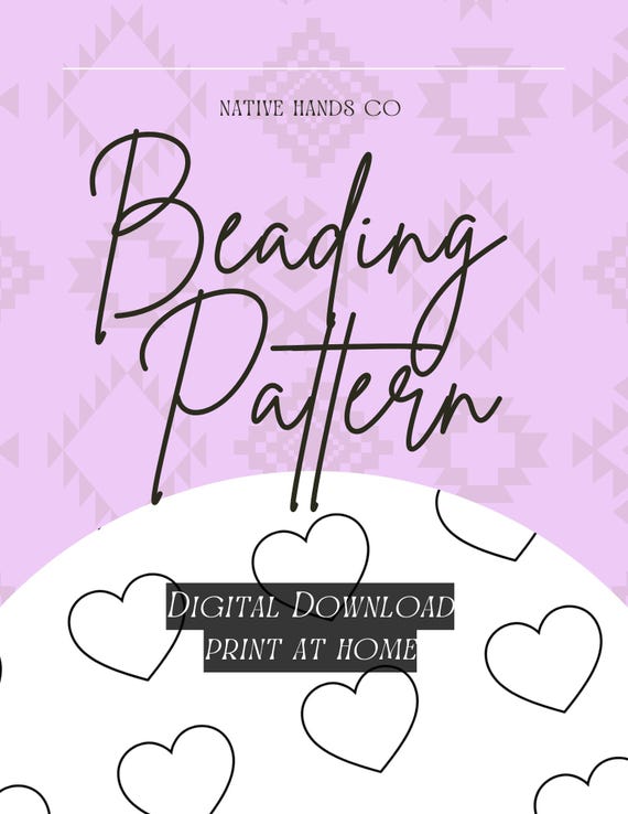 Native Beadwork Heart Template: Flat Stitch Pattern (PDF)
