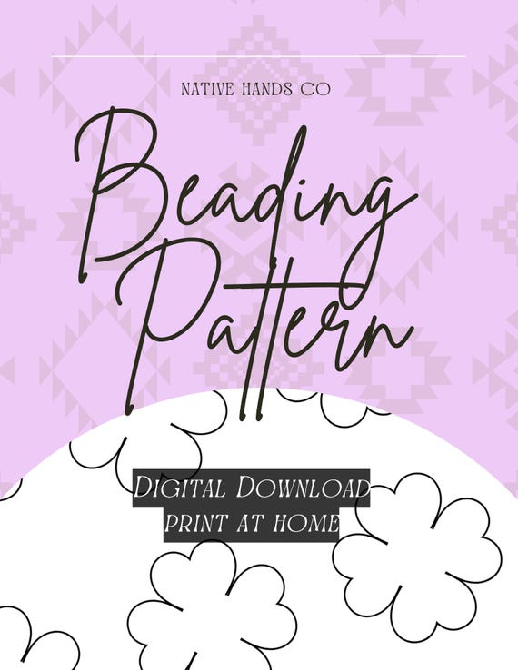 Heart Blossom Native Beadwork Pattern | Printable Template (PDF)