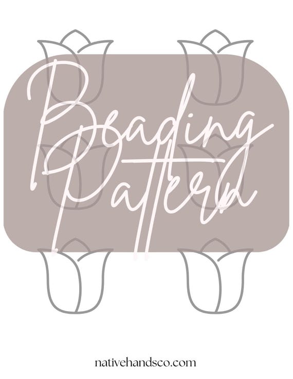 3 sizes native beadwork printable tulip floral template pdf beading pattern print at home