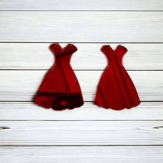 Red dress mmiw acrylic blanks | beading supplies | cabochon cab centers dangles pow wow