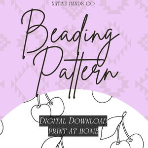 Native beadwork printable cherries template pdf beading pattern print at home