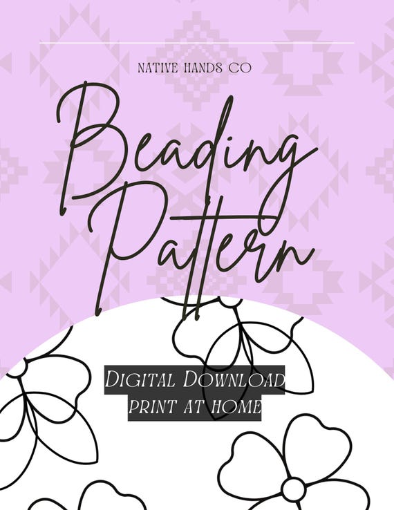 Native Beadwork Flower Pop Socket Template | Beading Pattern (Digital Download)