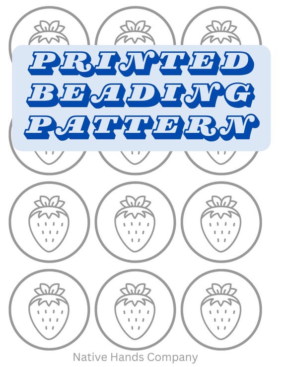 Printed native beadwork printable strawberry beading pattern template