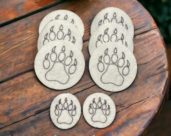 6 piece bear paw print pattern set pellon peltex 70 flat stitch beading stencils