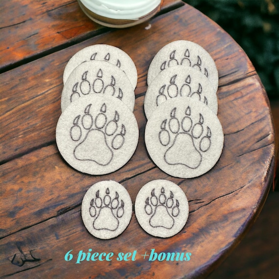 6 piece bear paw print pattern set pellon peltex 70 flat stitch beading stencils