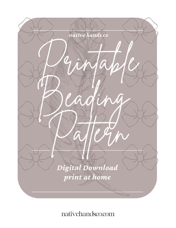 Native beadwork printable bow template pdf beading pattern print at home