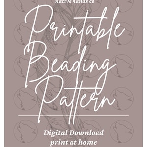 Native beadwork printable howling wolf template 3 SIZES pdf beading pattern print at home