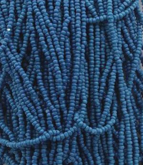 Opaque Slate Blue Czech Preciosa 11/0 Seed Bead Hanks