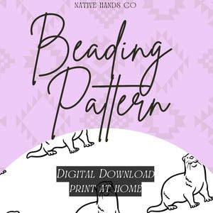 Native beadwork printable otter template pdf beading pattern print at home