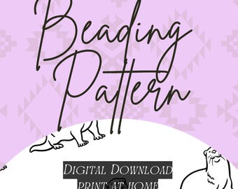 Native beadwork printable otter template pdf beading pattern print at home