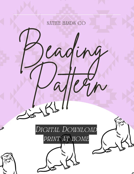 Native beadwork printable otter template pdf beading pattern print at home