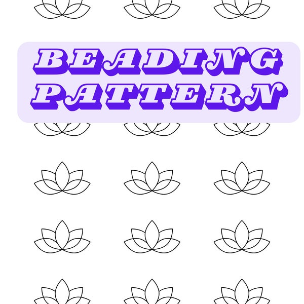 3 SIZES PRINTED Lotus Flower Beading Pattern Native Indigenous Beadwork Template