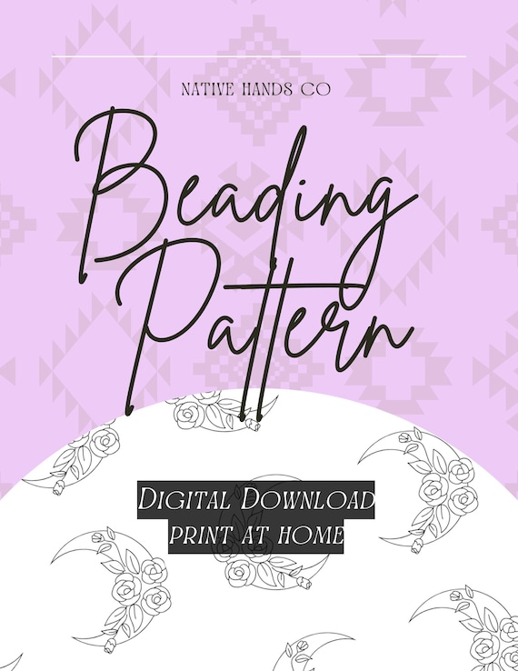 Moonflower Beading Pattern, Native Beadwork Template (PDF Download)