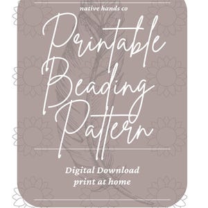 Native beadwork printable sunflower template pdf beading pattern print at home