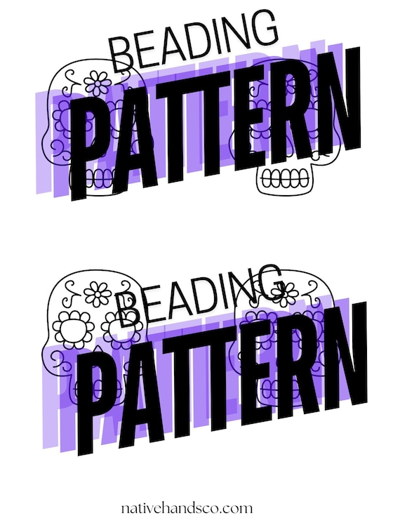 Day of The Dead Skull Beading Pattern | Flat Stitch Template (PDF)