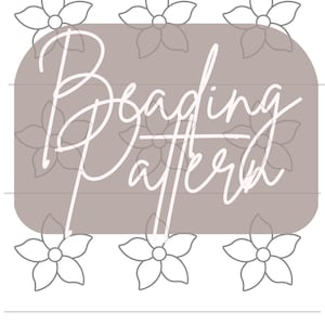 Native beadwork printable floral 2 flat stitch template pdf beading pattern print at home