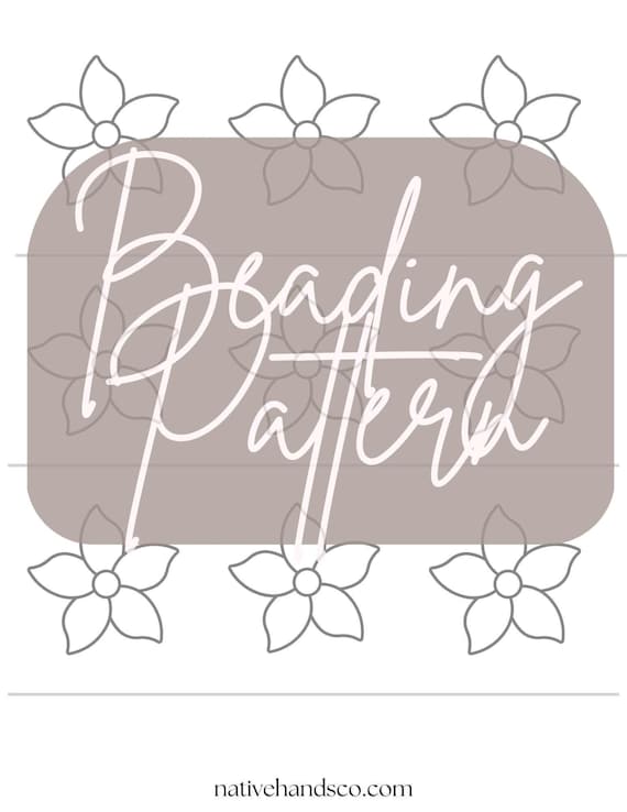 Native beadwork printable floral 2 flat stitch template pdf beading pattern print at home