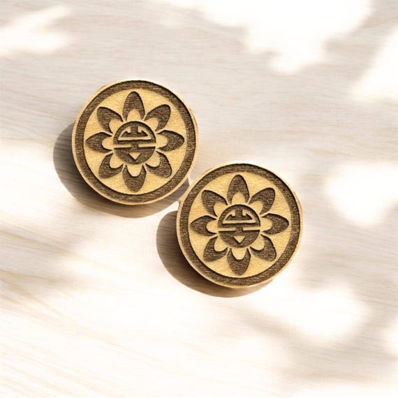 Hopi sun wood beading cabochon cab centers