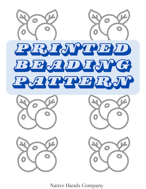 PRINTED Native Beadwork Printable Blueberry Set Beading Pattern - 2 SIZES
