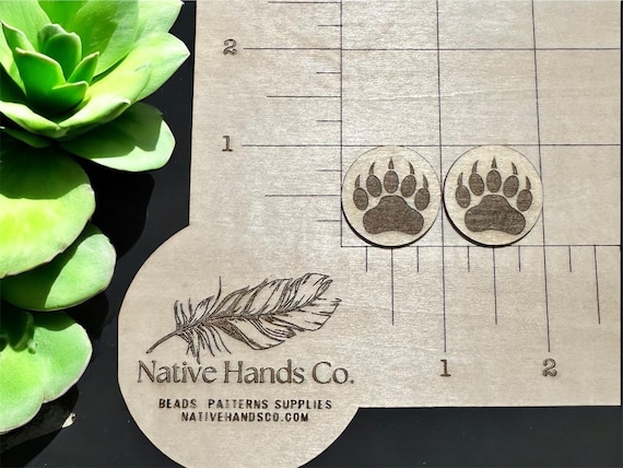 Bear paw beading cabochon set 1 inch