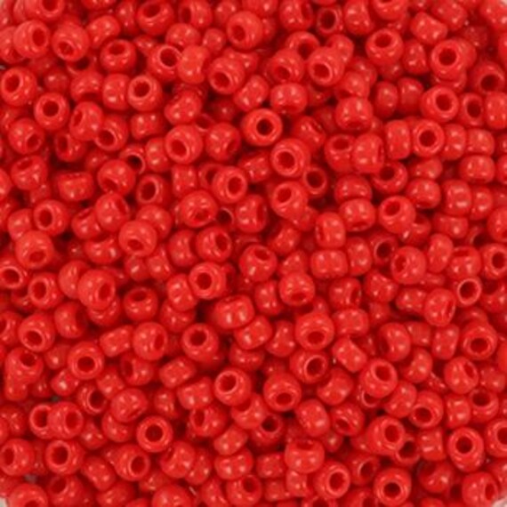 Miyuki Opaque 0408 Red Seed Beads 11/0 | Japanese Rocaille Beads