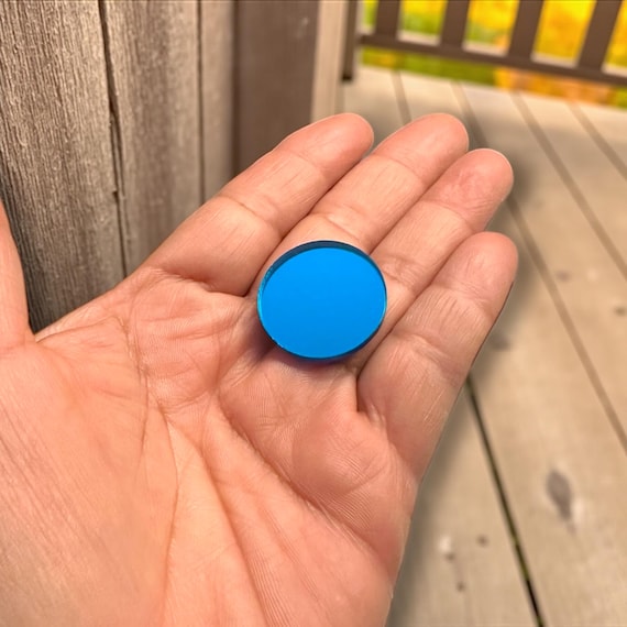 Turquoise Mirrored Cabochons | 1" Acrylic Flat Back for Jewelry