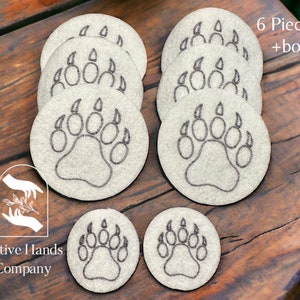 6 Piece Bear Paw Print Pattern Set Pellon Peltex 70 Flat Stitch Beading ...