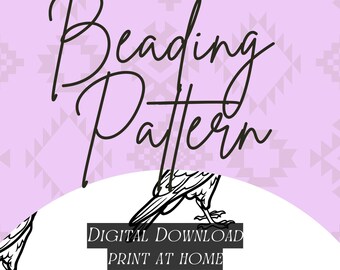 2 sizes Native Beadwork Printable Bird Crow Template PDF Beading Pattern Print At Home