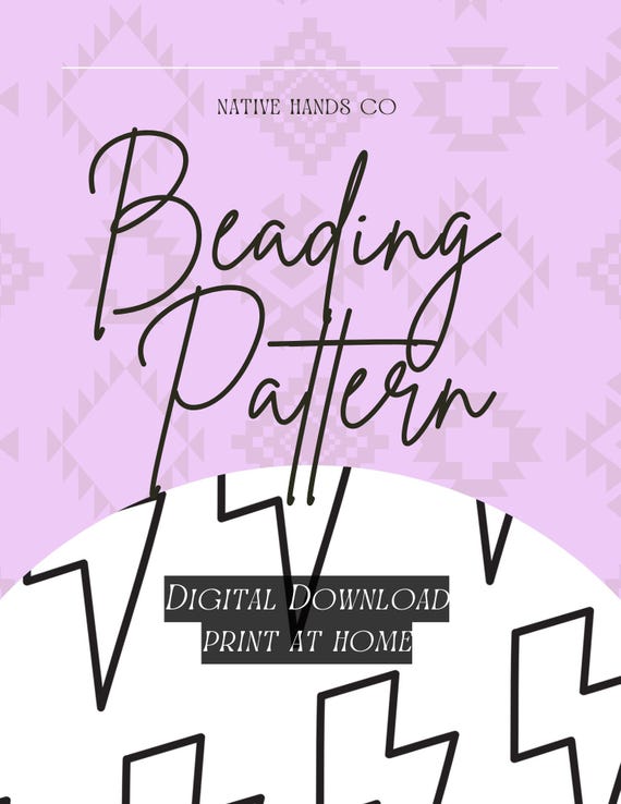 Native beadwork printable lightning template pdf beading pattern