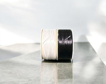 Nymo beading thread – size d – white & black – 64 yards each  (2 spool package)