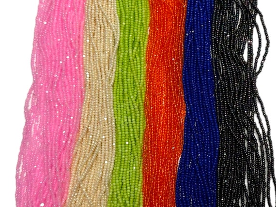 13/0 Czech Charlotte Beads  Dark Amethyst Iris, Orange Transparent