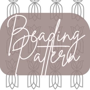 Native beadwork printable long floral  flat stitch template pdf beading pattern print at home