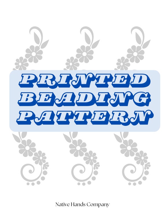3 sizes Native Beadwork PRINTED Floral Vine Template Beading Pattern