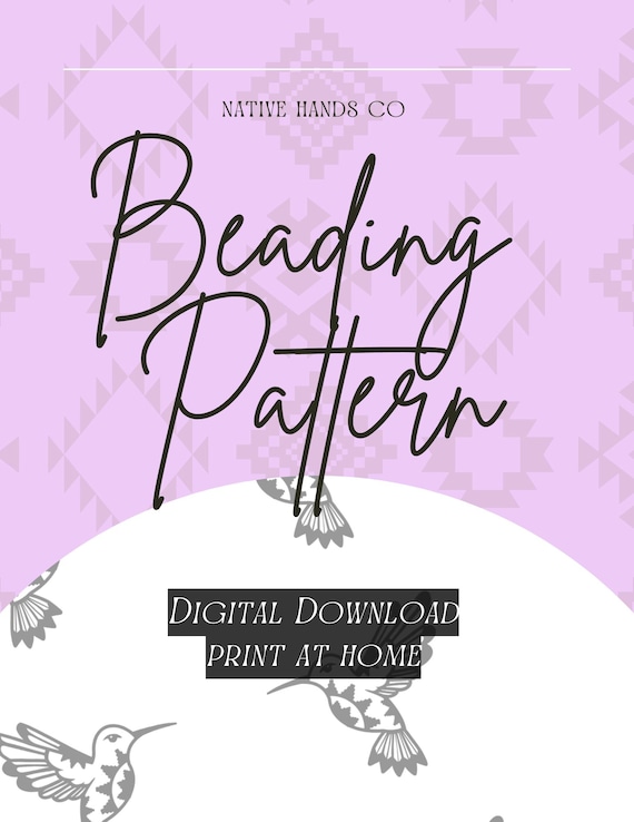 3 sizes native beadwork printable mirrored hummingbirds flatstitchtemplate pdf beading pattern print at home