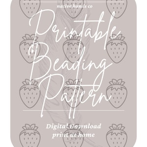 Native Perlenarbeit Erdbeeren pdf zum Ausdrucken