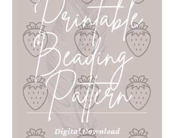 Modèle de broderie perlée indigène fraise pdf motif de perles à imprimer à la maison