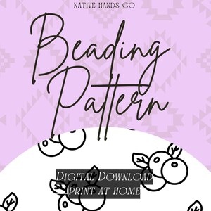 Native beadwork printable blueberry set fruit template pdf beading pattern print at home