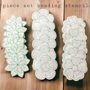 18 piece floral flower pattern set pellon peltex 70 flat stitch beading stencils