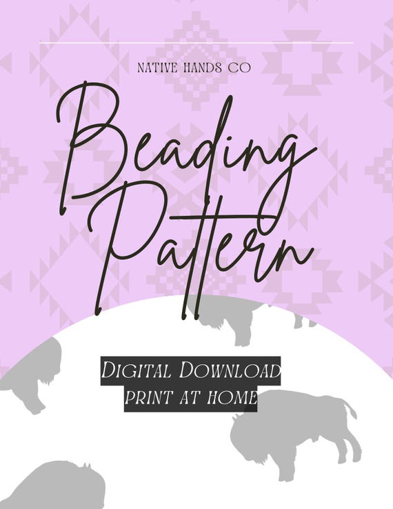 Mirrored Buffalo Beading Pattern, 3 Sizes (PDF Download)