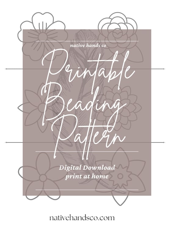Floral Beading Pattern Template - Native Beadwork Designs (PDF Pattern)