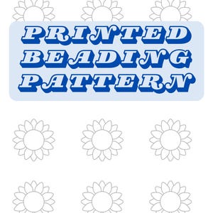 Printed native beadwork  sunflower beading pattern